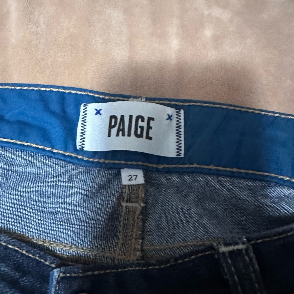 PAIGE Jimmy Jimmy Skinny Dark Blue Jeans 27 - Picture 3 of 5